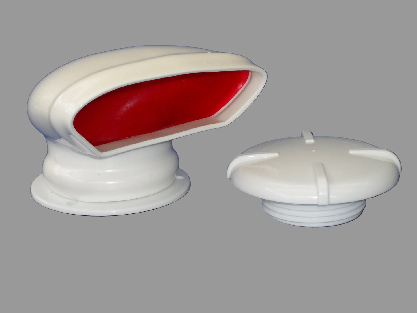Cowl vent 2 3/4" red white PVC