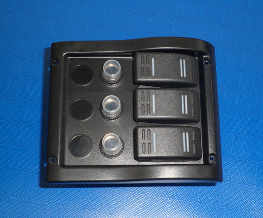 Switch panel 12 volt 3 gang Circuit breakers waterproof