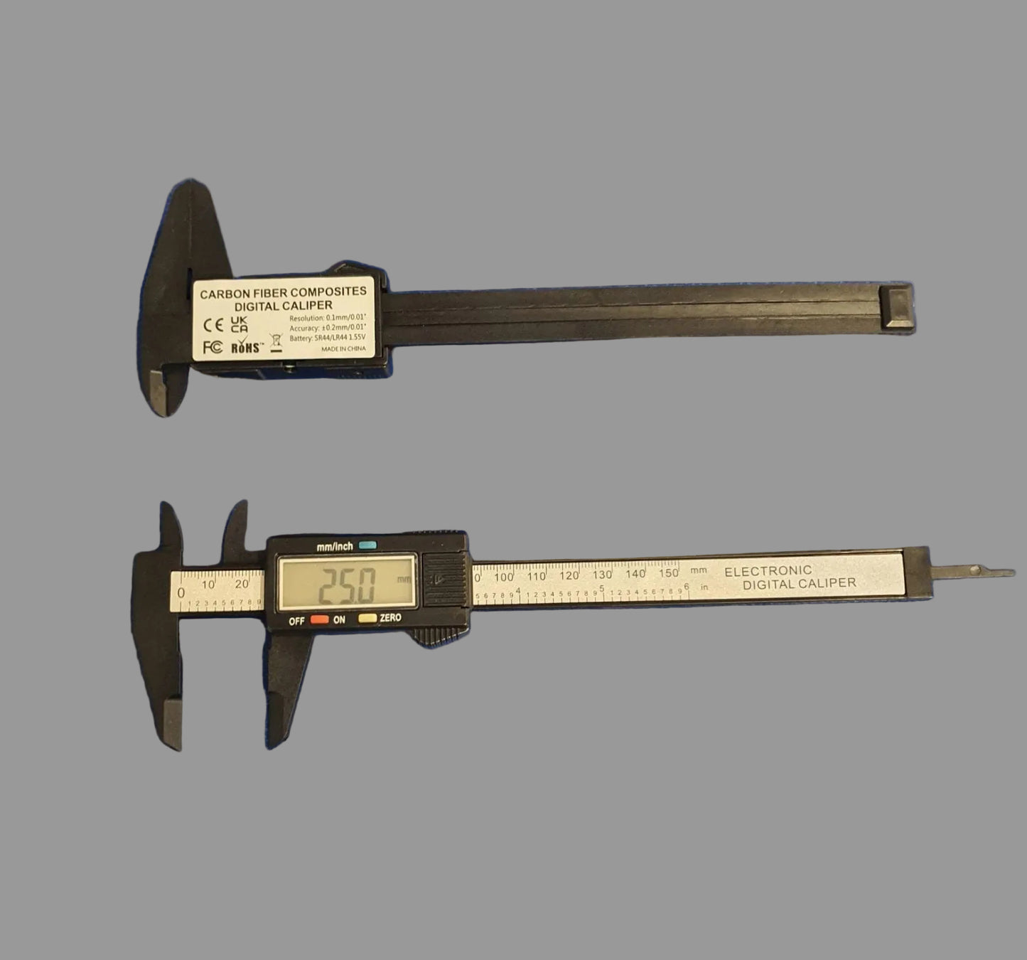 Vernier Caliper Electronic Digital 150mm 6'' Inch Carbon Fiber