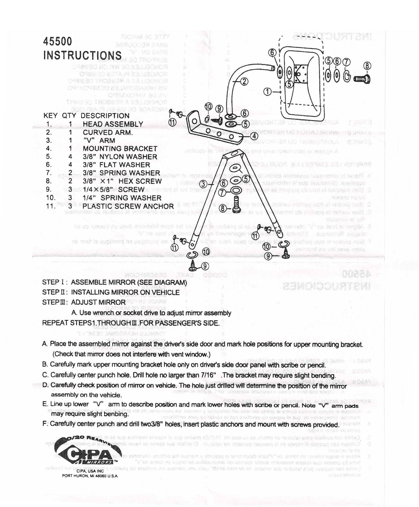Universal Low-Mount Truck/Van Mirrors