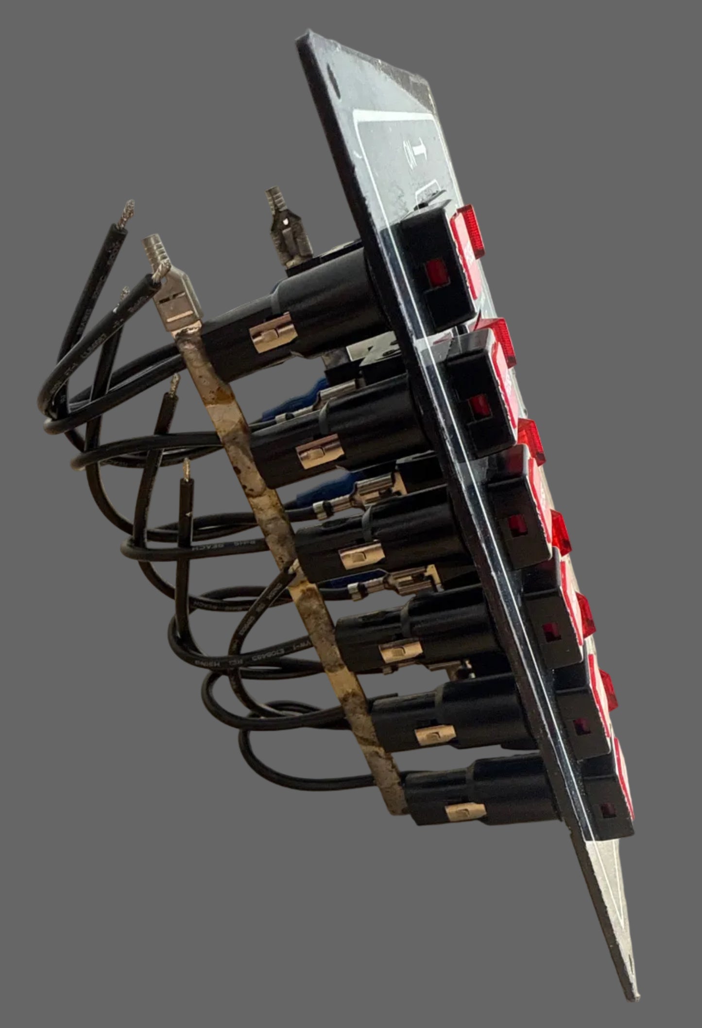 Switch panel Black 12 volt 6 Square fuse holders