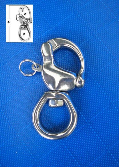 Swivel snap shackle with Large Bail 316 grade Stainless Steel