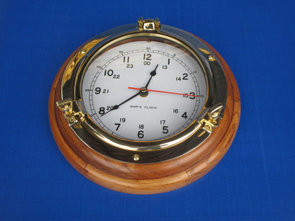 Ships Clock 203mm Brass