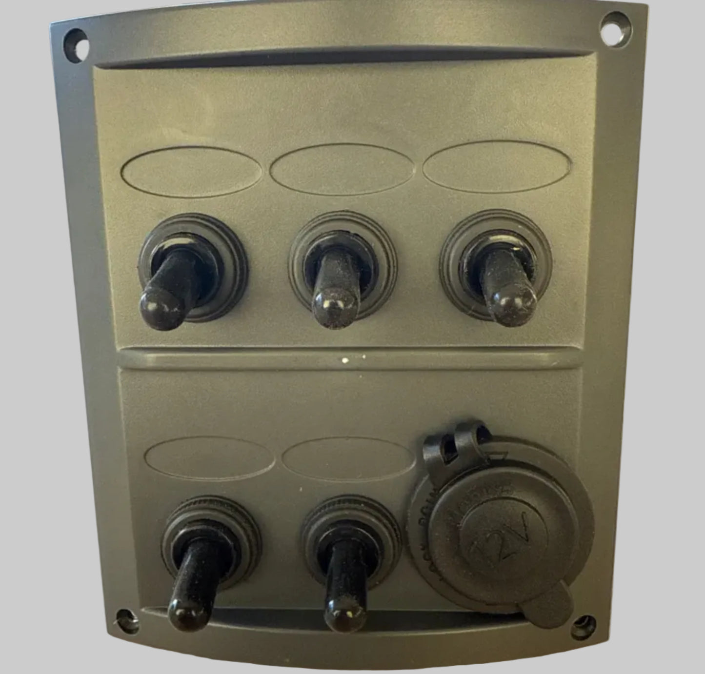 Switch panel splashproof 5 switches & cig ligher socket 12v
