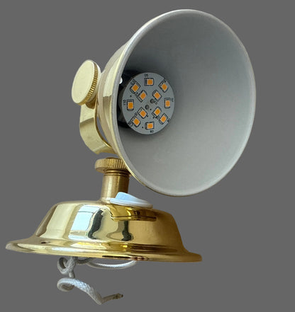 Polished brass reading light LED 12v