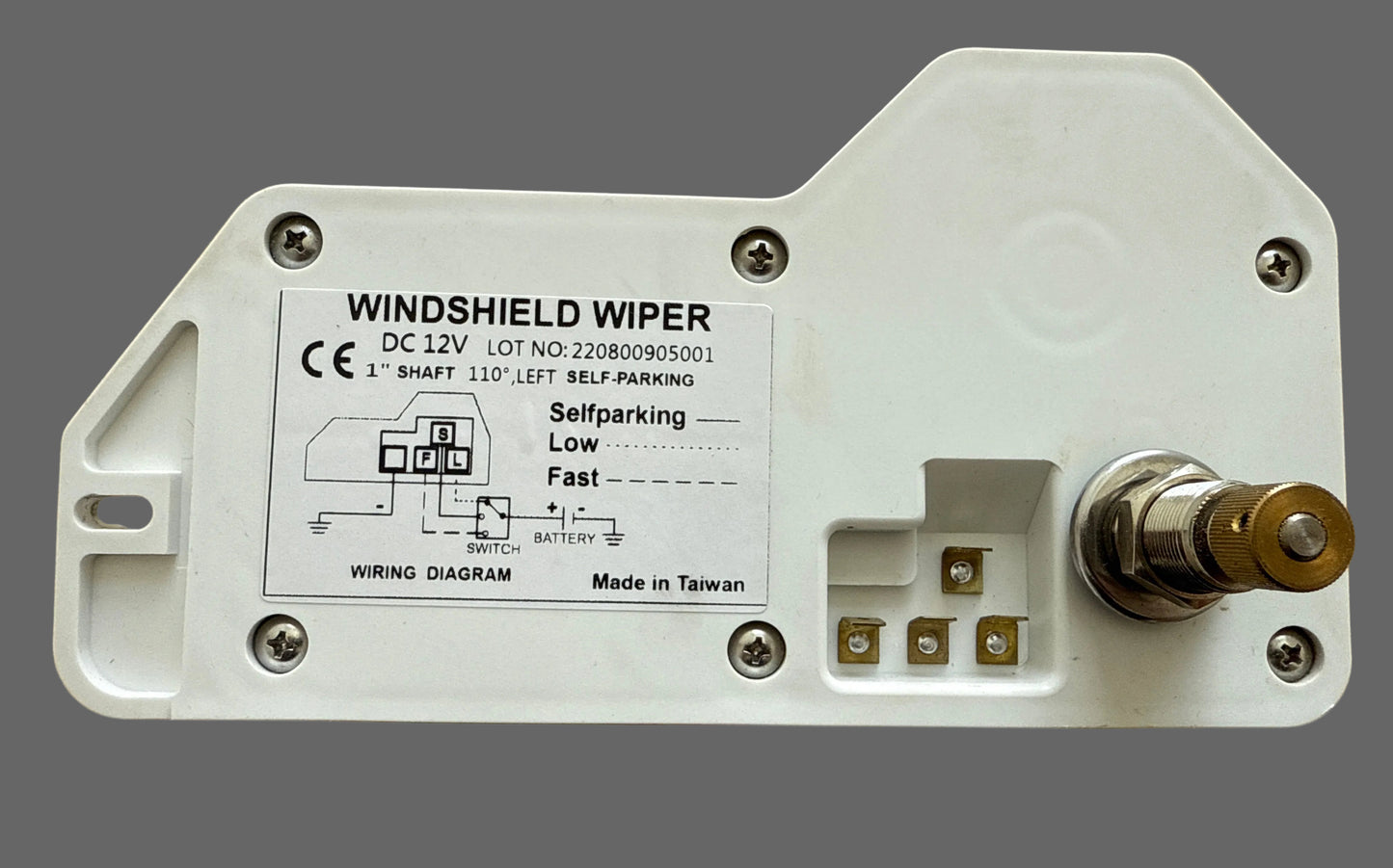 Marine Windscreen Wiper motor - Plastic cover