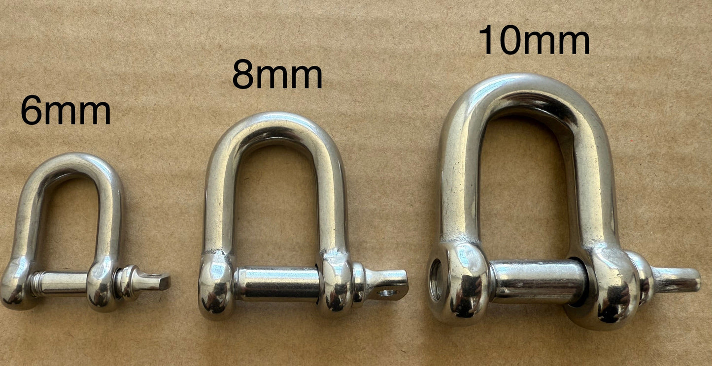 D Shackle With Captive Pin 316 Stainless Steel