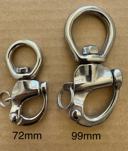 Swivel snap shackle with Large Bail 316 grade Stainless Steel